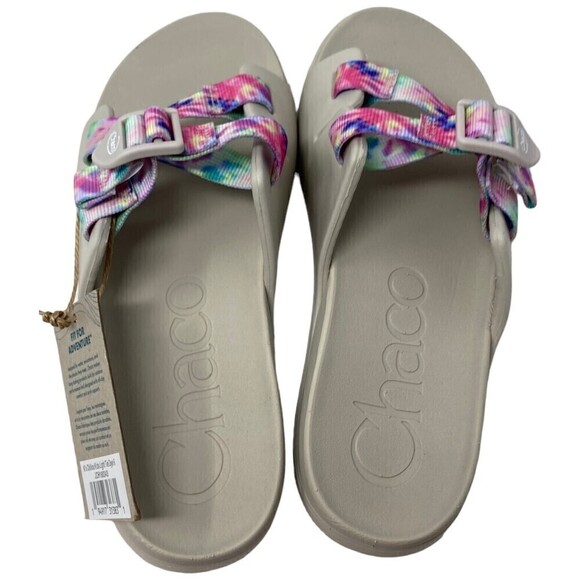 Chaco Chillos Kids Slip-On Sandals Size 6M Ultralight Comfort White Tye-Die - Picture 4 of 11